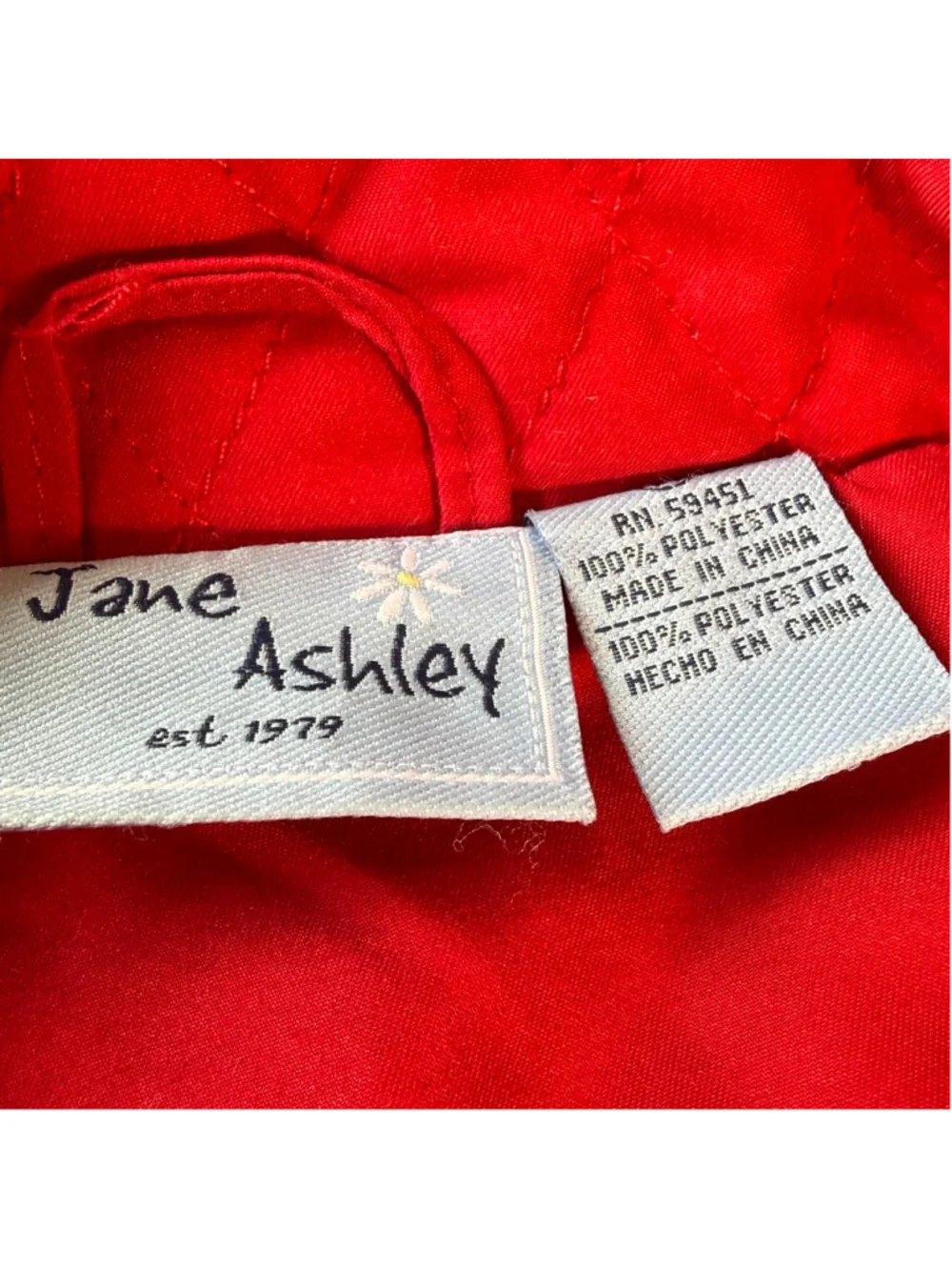 Jane Ashley Red Quilted Zip Front Jacket Womens Medium Lightweight Puffer Coat